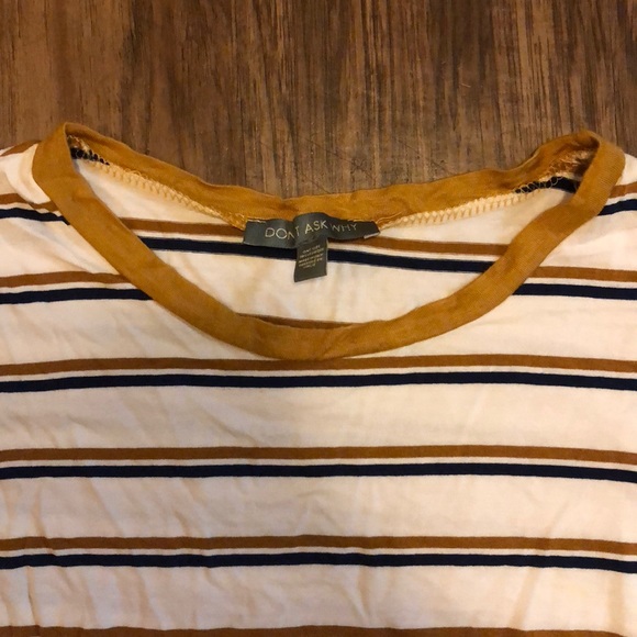 navy and mustard striped crop top - Picture 2 of 3